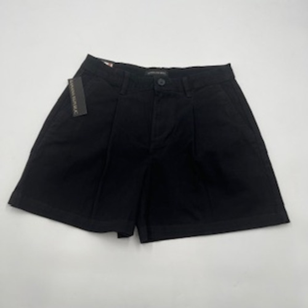 Banana Republic Womens Pleated Front Shorts Black Size 4 NWT High Rise 5" Inseam